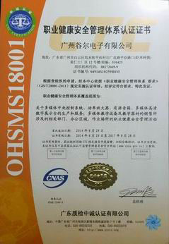 OHSMS18001 Chinese certificate